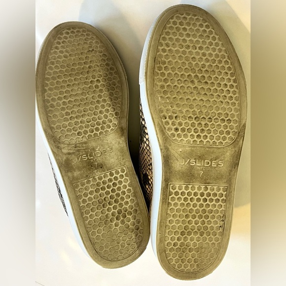 J/Slides NYC Snake Print Shoes Leather Upper Slip-On Sneakers Women’s Size 7 - Picture 14 of 16
